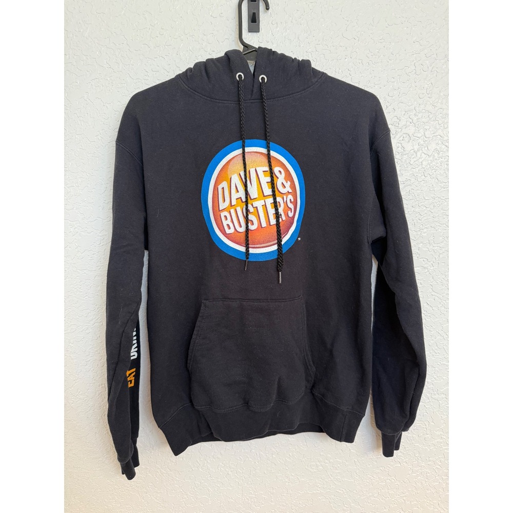 Kids Dave & Busters Hoodie Sweatshirt Black Eat‎ Drink Play Watch Sports